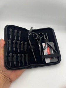 Kit de Herramientas Profesional para Extensiones de Cabello con Método de Trama Pequeña, Más Vendido, Color Negro Mate, Alicates de Dos Orificios, Tijeras con Mango de Bucle - Product Image 2