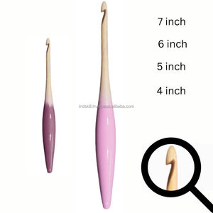 Los ganchos de ganchillo de madera semicoloreados más populares con agarre ergonómico y cómodo solo para negocios al por mayor y a granel - Product Image 5