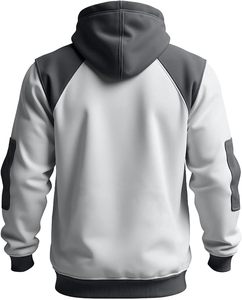 Sweat-shirt à capuche pour homme 100% coton, manches raglan, couleur unie, pull décontracté respirant 370g, coupe ample pour l'hiver - Product Image 5