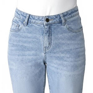 Jeans en denim de qualité supérieure pour femmes, taille mi-haute, coupe droite, respirants, jeans tendance de bonne qualité pour femme - Product Image 6