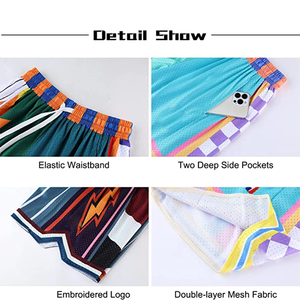 Pantalones Cortos Deportivos de Malla Sólida con Estampado Digital de Moda de Verano para Hombre, Cintura Elástica, Personalizados, Ecológicos, Transpirables - Product Image 5