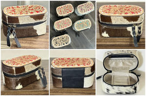 Productos de Tendencia 2026: Estuche de Viaje de Lujo en Cuero Grabado a Mano para Joyas, Collares, Anillos y Pendientes - Caja de Almacenamiento de Joyería para Viajar - Product Image 3