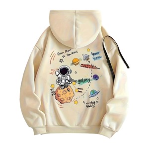 Sudadera con capucha unisex extragrande de la marca Cartoon Space, con estampado de logotipo en la espalda, tejido polar técnico de alta densidad. - Product Image 3