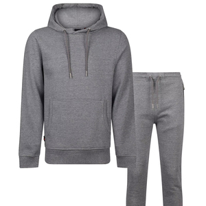 Survêtement à capuche personnalisé pour hommes de haute qualité 100% polaire coton style décontracté deux pièces plaine pull sweat ensemble surdimensionné - Product Image 1