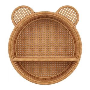 Unique Bear Round Rattan Wall <b>Shelf</b> Kids Room Nursery Bedroom Storage <b>Basket</b> Handwoven Hexagonal Mesh Toys Organizer Wholesale - Product Image 3