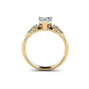 Bague de fiançailles en or jaune 14 carats avec diamant de laboratoire en forme de cœur de 1,50 carat, clarté VS1, couleur F, style romantique, certifié IGI - Product Image 2
