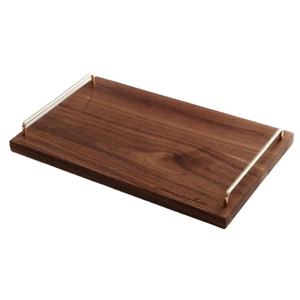 Bandeja de Servir de Madera Grabada con Asas Metálicas, Estilo Europeo Americano Moderno, Grande, Apta para Lavavajillas, Hecha a Mano, Superventas - Product Image 1