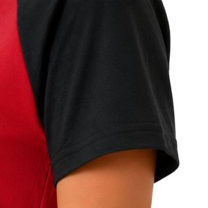 Women <b>Red</b> and Black Raglan T Shirt Custom Logo Crew Neck Short Sleeve Polyester Cotton Sports Casual Summer Tee OEM ODM Apparel - Product Image 4