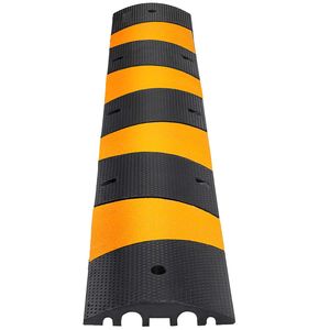 Rampa Protettiva in Gomma Resistente da 1,8 m (72,4x12x2,4 cm) a Doppio Canale per Cavi, Protezione per Garage, Ghiaia, Asfalto e Calcestruzzo per Vialetti - Product Image 1
