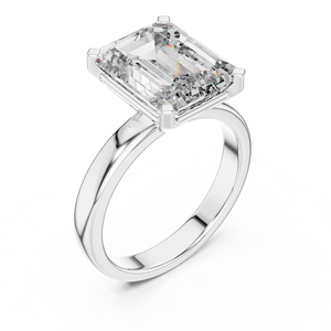 Anillo de Diamantes Solitario de Corte Esmeralda en Oro Rosa de 18K de Lujo |   Joyería Fina de Alta Gama para Compromiso y Bodas - Product Image 4