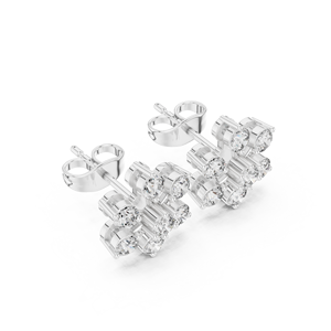 Boucles d'oreilles Halo en argent sterling 925 pour boucles d'oreilles d'anniversaire d'anniversaire pour femmes - Product Image 3