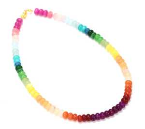 <b>Top</b> Quality Colorful Quartz Rondelle Beaded Choker Gemstone Necklace 7MM To 8MM Loose Quartz Beads Necklace Fine Fashion Jewelry - Product Image 1