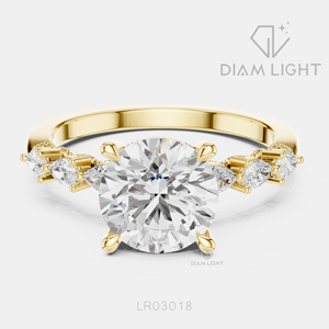 Élégante bague en or blanc 14 carats avec diamant de laboratoire rond de 2,00 carats, certifiée IGI, couleur F+, clarté VS+, bijoux de fiançailles et de mariage - Product Image 5