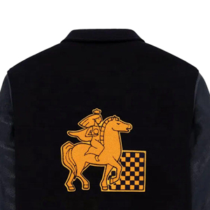 Chaqueta Bomber Varsity de Lana 100% con Bordado de Rosas, Personalizada OEM, para Hombre - Product Image 4