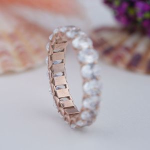 Bague Tennis Ronde en Moissanite Peishang en Argent Sterling 925 Plaqué Or 14K, Sertie de Moissanites sur Toute la Surface, Vente en Gros - Product Image 2