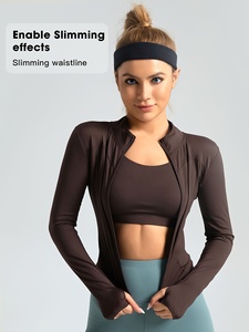 Womens Performance Yoga <b>Jacket</b> Full Sleeve Fitness Gym Running <b>Workout</b> Activewear Custom Logo OEM ODM Private Label Factory Supp - Product Image 1