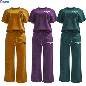 Conjunto Deportivo Personalizado con Logotipo para Mujer, Estilo Hip Hop, Manga Corta, Cuello Redondo, Estampado de Puntos, Pantalones Holgados con Cordón Ajustable, Transpirable - Product Image 4