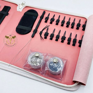 Professional Hair Extension Tool Kit – Pink Case Complete Salon Set with Micro Ring <b>Beads</b> Pliers <b>Needle</b> Threader Clips Scissors - Product Image 4