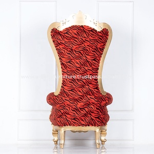 Venta al por mayor de lujo francés clásico respaldo alto reina/rey trono sillas cómodas PC Hotel muebles para boda sala de estar Villa - Product Image 6