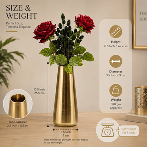 Vase à fleurs en laiton fait main |   Vase décoratif en métal pour la décoration de la maison |   Centre de table moderne |   Vases en laiton en gros pour hôtels - Product Image 2