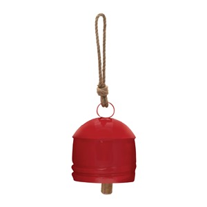 Campana Metálica Roja Redonda, Adorno Decorativo Colgante, Estilo Clásico, Decoración para Árbol de Navidad - Product Image 1