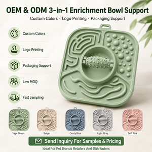 3-in-1 Silicone <strong>Dog</strong> Enrichment Bowl Slow <strong>Feeder</strong> Lick Mat <strong>Puzzle</strong> Roller Interactive Pet Feeding Bowl for Dry Wet Food Treats - Product Image 6