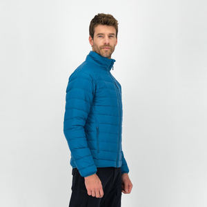 Factory Direct Sale Solid Blue Color Men's Outdoor <b>Jacket</b> Customize Fabric Stand Collar <b>Long</b> Sleeve Slim Fit Men's Puffer <b>Jacket</b> - Product Image 2