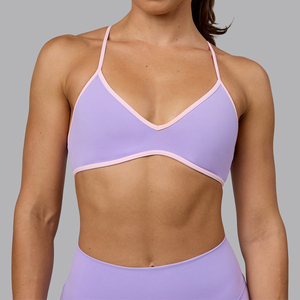 Custom Logo Manufacturers High Quality Soft Low Coverage Contrast OEM Thin <b>Straps</b> Sports Best Spandex Polyester <b>Bra</b> for Women - Product Image 4