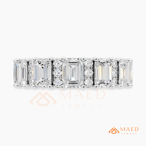 925 Sterling <b>Silver</b> <b>Emerald</b> Cut Moissanite <b>Ring</b> Lab Grown Diamond Wedding Band Fine Jewelry Women USA Luxury Gift - Product Image 5