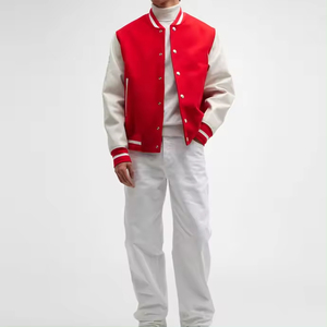 เสื้อแจ็คเก็ต Letterman Varsity แบบสั่งทำพิเศษ ตัวเสื้อทำจากผ้าขนสัตว์ คอตั้ง แต่งลายการ์ตูน เหมาะสำหรับใส่ในฤดูหนาว ดีไซน์ทันสมัย เหมาะสำหรับทั้งชายและหญิง - Product Image 1