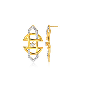 Boucles d'oreilles clous en diamant taille ronde Glam of Connections en or jaune, style romantique pour femme, à porter au quotidien - Product Image 3