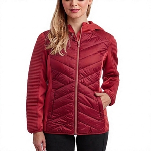 <b>Women's</b> Black Hooded Quilted Jacket <b>Lightweight</b> Zip Up Puffer <b>Coat</b> - Product Image 6