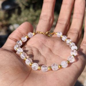 Love Natural Clear Quartz Beaded <b>Bracelet</b> Custom Handmade Rose Quartz Nugget <b>Beads</b> Style Jewelry Gifts - Product Image 2
