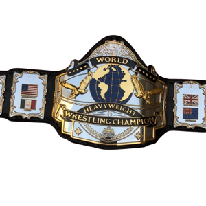 Ceinture de champion de lutte mondiale de qualité supérieure avec accents dorés et design de drapeau international - Product Image 2