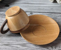 Tasse à thé en bois artisanale écologique, ensemble de vaisselle naturelle, design américain moderne et vintage, cadeau d'anniversaire pour les amateurs de thé