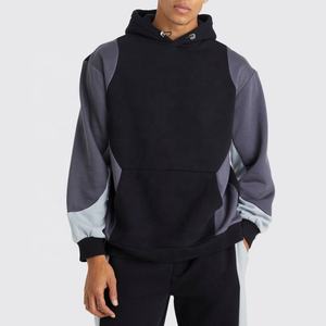 Ensemble de survêtement décontracté pour hommes, sweat à capuche et pantalon de jogging bicolore, style streetwear, deux pièces - Product Image 3