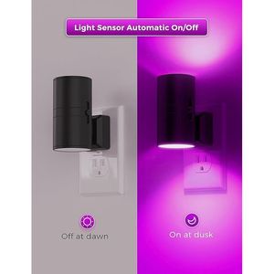 Dimmable LED Purple Night <b>Light</b> Wall <b>Plug</b> with <b>Light</b> Sensor 0-100LM Night <b>Lights</b> Decorative - Product Image 2