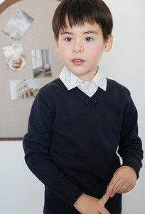 เสื้อคลุมโปโลเด็กผู้หญิงผู้ชาย ลายสก็อต แขนพอง ผ้าฝ้าย 100% สไตล์วินเทจ ถักมือ สำหรับเด็กโต ฤดูใบไม้ร่วง - Product Image 2