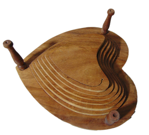 Wooden Apple Shaped Foldable Fruit Basket Handcrafted <b>Collapsible</b> <b>Storage</b> Basket for Fruits and Vegetables - Product Image 5