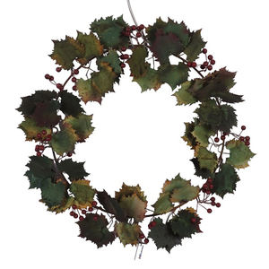 Guirlande de Noël moderne faite à la main, écologique, avec 4 fleurs et feuilles métalliques, pour la décoration des fêtes et les cadeaux du Nouvel An - Product Image 2
