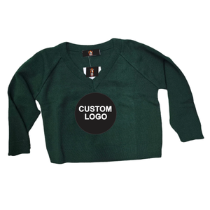 Suéter de punto personalizado para otoño/invierno, para niños/niñas, cuello en V, jersey de punto, suéter escolar, UNISEX - Product Image 4