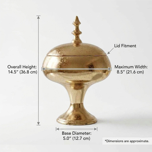 Luxury Gold Candy Jar Elegant Pedestal <b>Serving</b> <b>Dish</b> With Lid Durable, High Quality Metallic Finish For Home Decor And Treats - Product Image 3