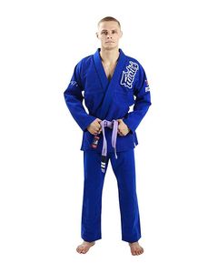 Kimono de Jiu Jitsu Fairtex Azul para Hombre, Corte Regular, 100% Algodón, Duradero, con Logotipo Bordado y Etiqueta Tejida, Kimono Brasileño de Jiu Jitsu - Product Image 1