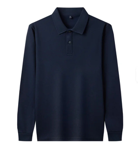 Polo à manches longues pour homme, qualité supérieure, personnalisation de la marque, tissu en coton respirant, style de vie en plein air, vêtements décontractés, streetwear, voyage - Product Image 1