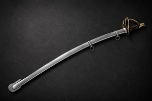 Sabre antique artisanal Dark Hammer Art, avec doublure en bambou, en acier à haute teneur en carbone courbé, style poli, art de l'Uttarakhand, objet de collection - Product Image 1