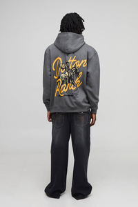 Heavyweight <b>Pullover</b> <b>Men</b> Hoodie Custom Print Logo Fleece Lining Regular Fit Unisex Winter Plain Dyed Hoodies - Product Image 2