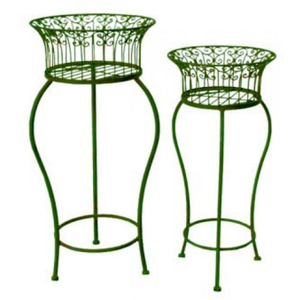 Support de plantes en fer blanc, grand support de fleurs en métal de style panier, décoration de jardin d'intérieur, ornement vintage pour la maison - Product Image 4