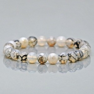 Pulsera Elástica de Cuentas de Ágata Natural Vena de Dragón de 8mm, Lisas y Redondas, Grado AA, Joyería Curativa al por Mayor - Product Image 4
