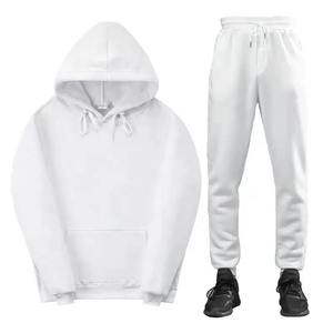 Conjunto Deportivo Unisex con Sudadera Azul con Capucha y Pantalones Largos Casuales con Bolsillos Laterales, Transpirable, de Algodón, para Otoño - Product Image 3