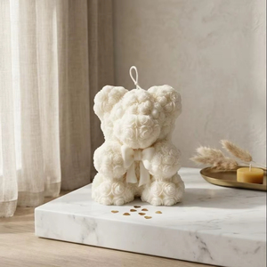 Vela de Oso Adorable en Colores Pastel, Vela Relajante para Spa, Cera Natural, Idea de Regalo para Aniversario, Festividades, Navidad, Vela Más Vendida - Product Image 1